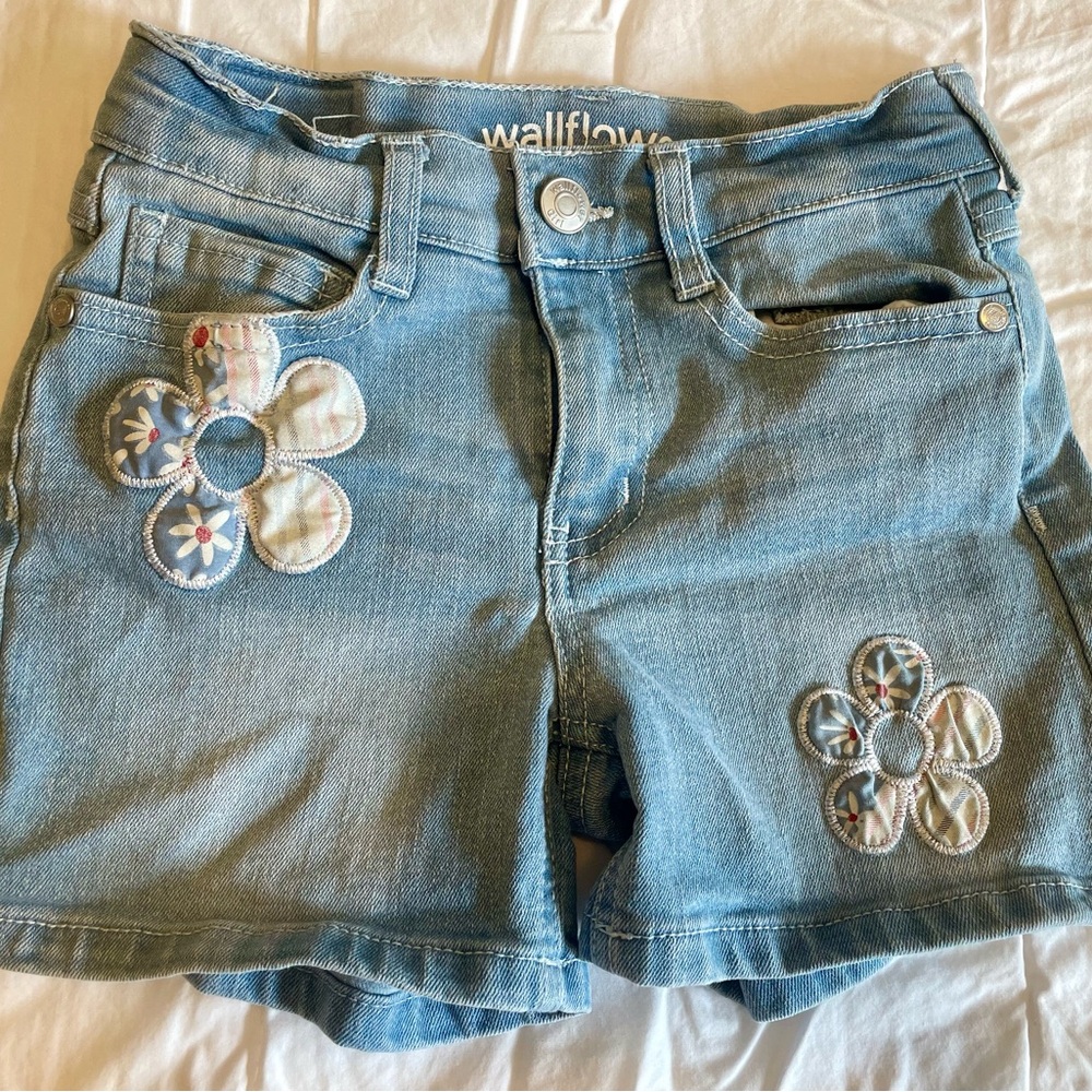 Girls Wallflower Light Blue Denim Shorts